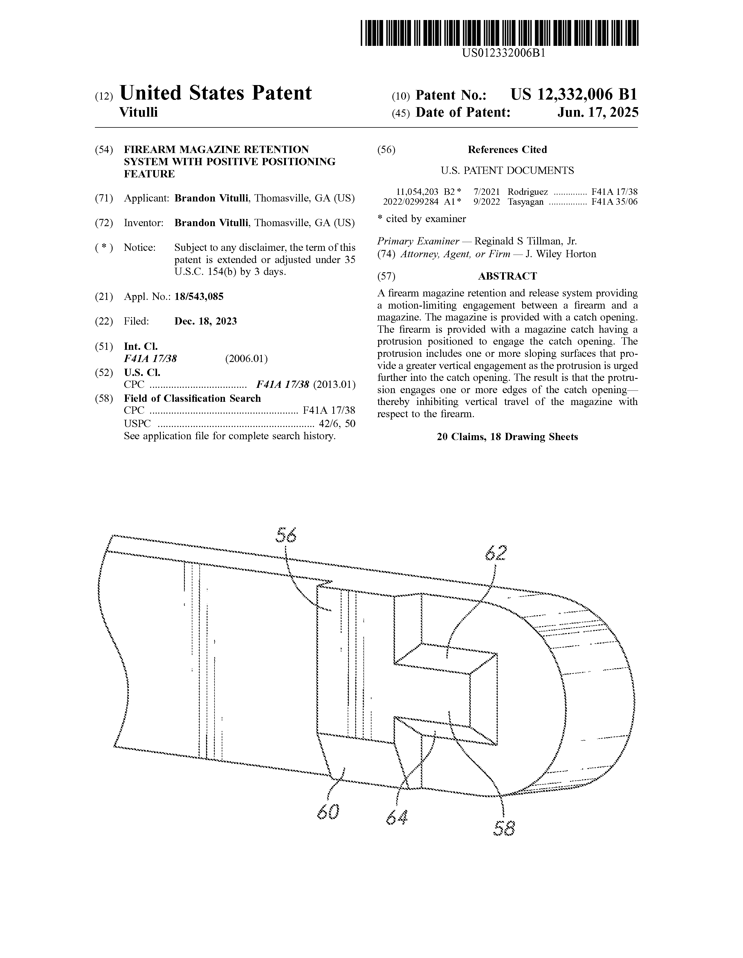 Firearm magazine retention system with positive positioning feature
