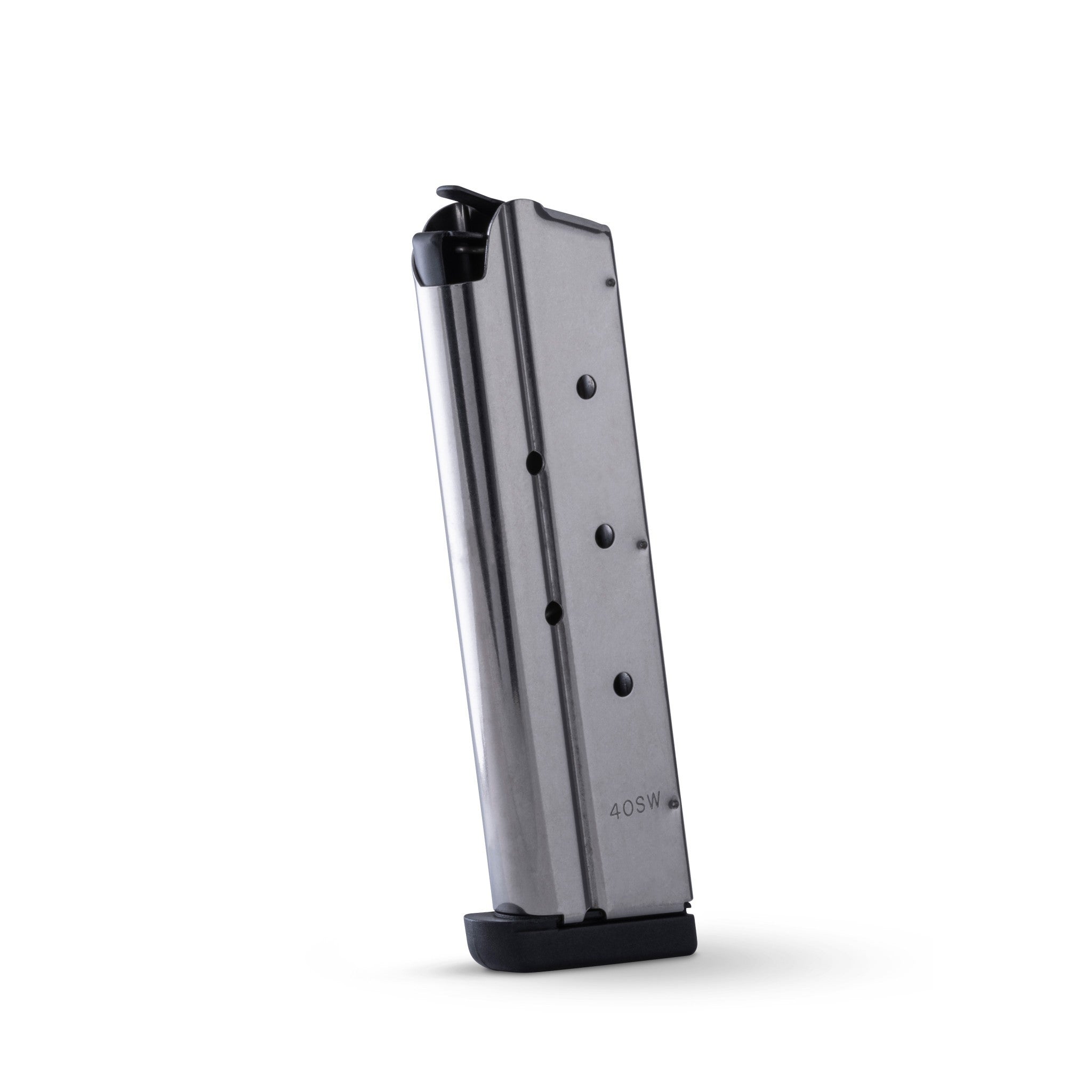 Check-Mate Mags 1911 .40 S&W magazine with black finish and stainless steel construction for reliable firearm feeding.