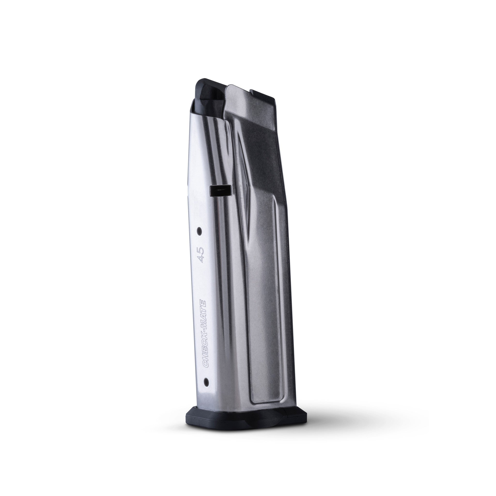 Check-Mate Mag 1911 double stack magazine for .45ACP, featuring durable construction and a black finish.
