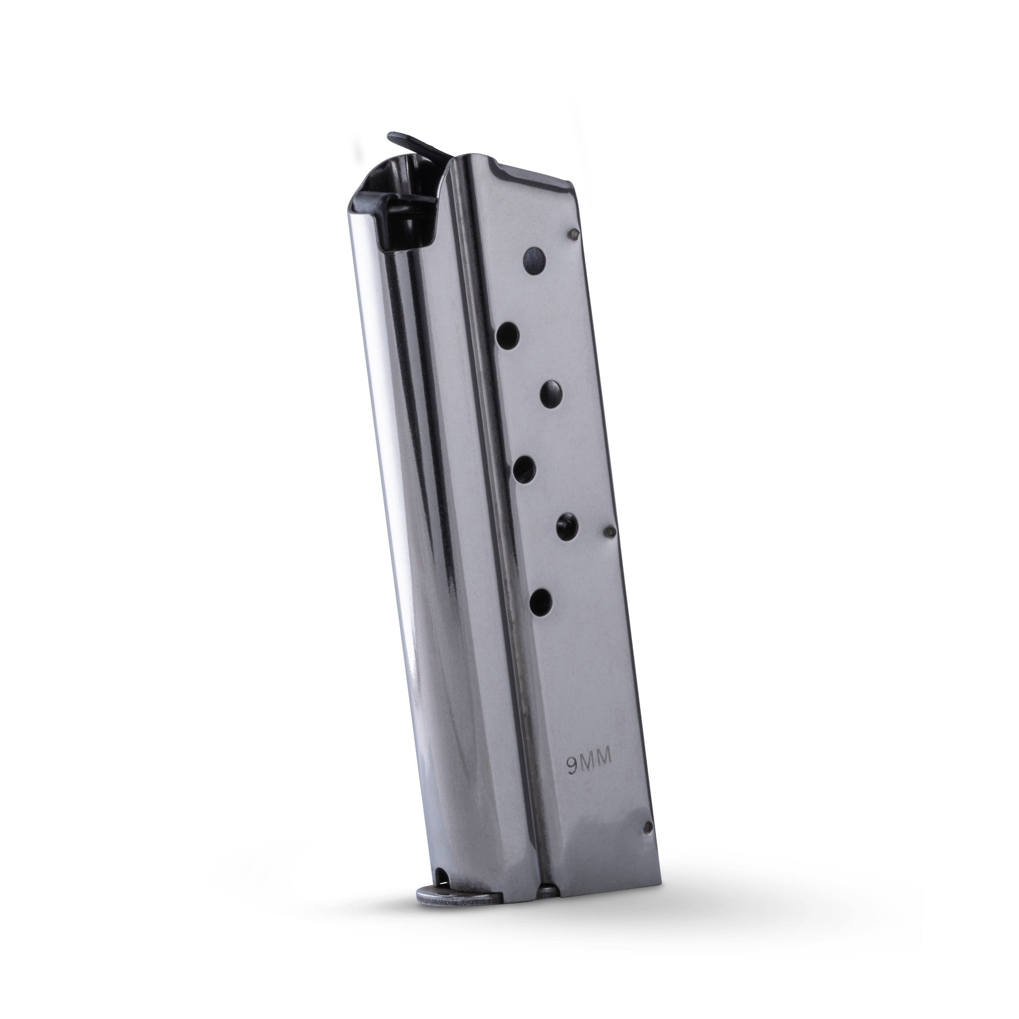 Check-Mate Mags 7-round sub-compact 1911 9mm magazine, durable steel, designed for reliable firearm feeding.